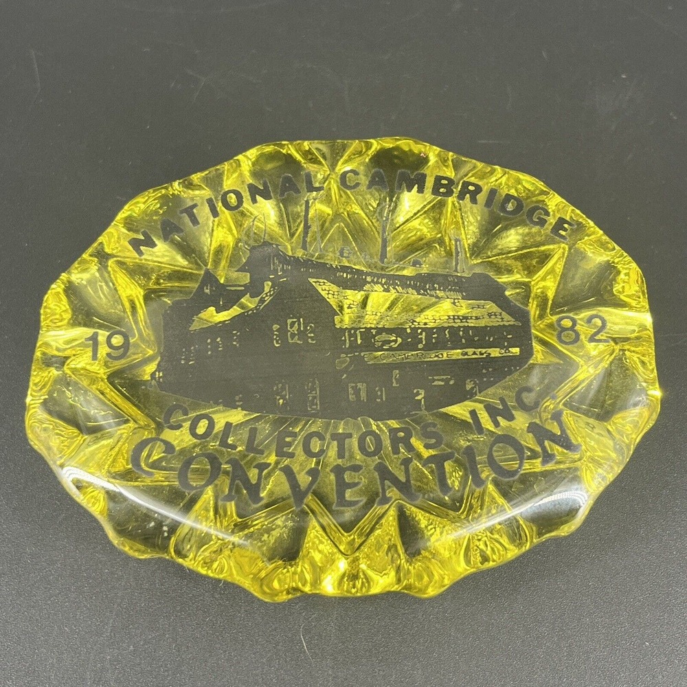 Vintage faceted glass paperweight for National Cambridge Glass Collectors 1982